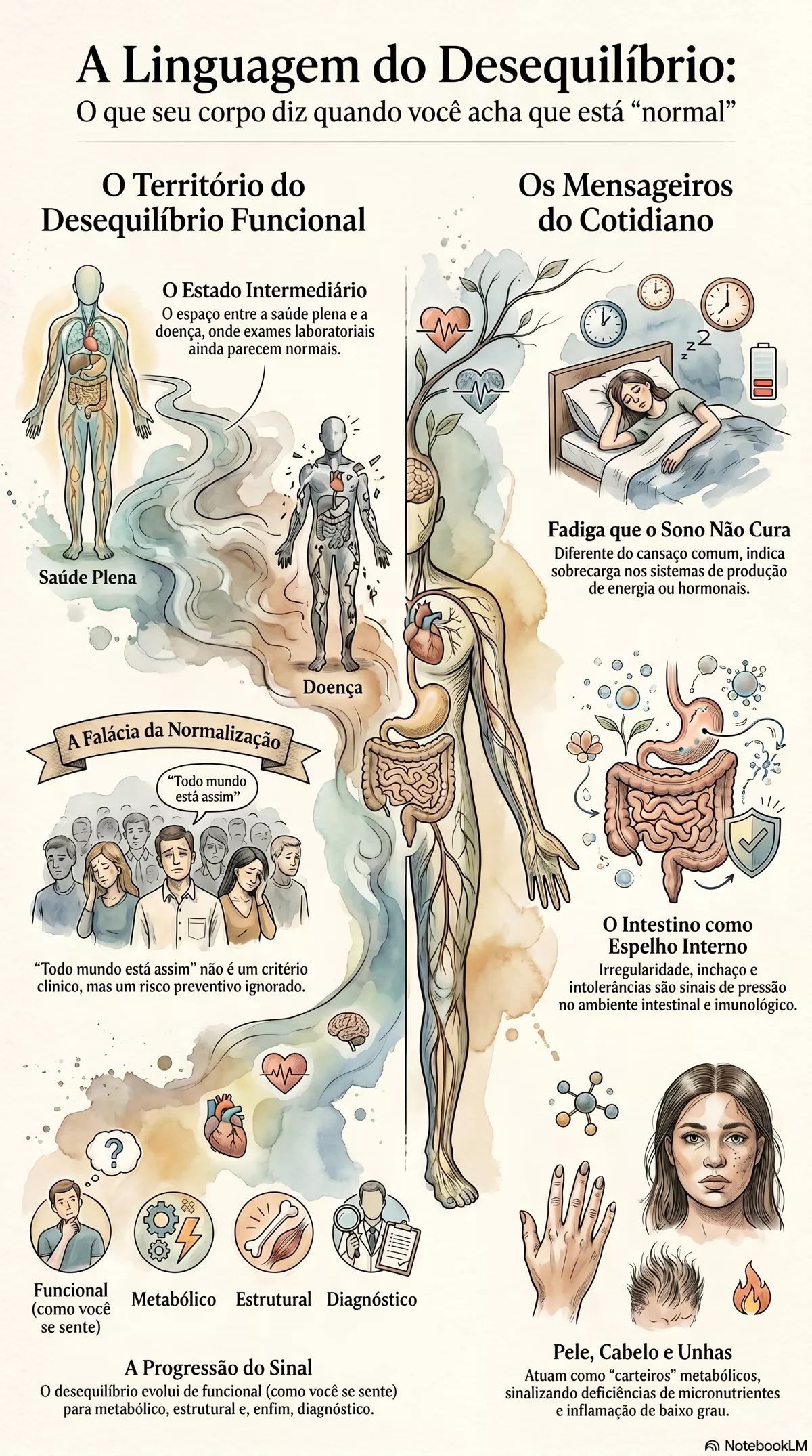 Infográfico — Sinais precoces de desequilíbrio que muita gente acha normal