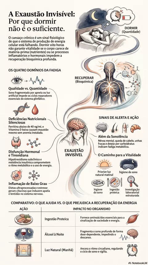 Infográfico — Por que algumas pessoas vivem cansadas mesmo dormindo bem