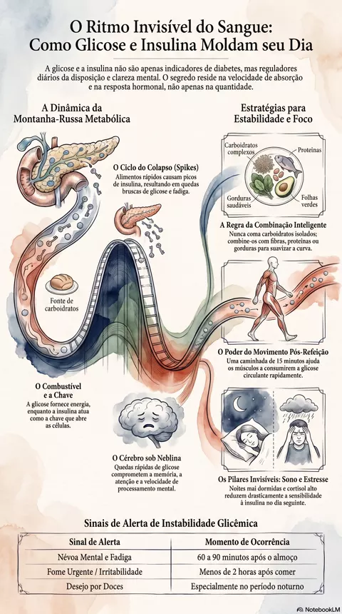 Infográfico — Glicose e insulina: o que esses dois elementos revelam sobre sua disposição, seu peso e sua clareza mental