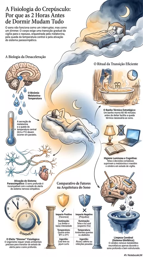 Infográfico — Rotina noturna: como as duas horas antes de dormir determinam a qualidade do seu sono