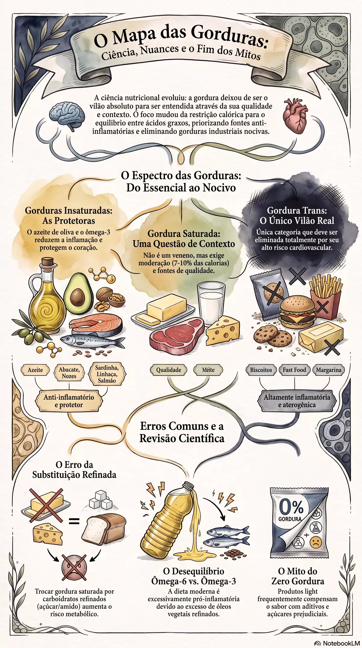 Infográfico — Gorduras boas, gorduras ruins e os erros mais comuns