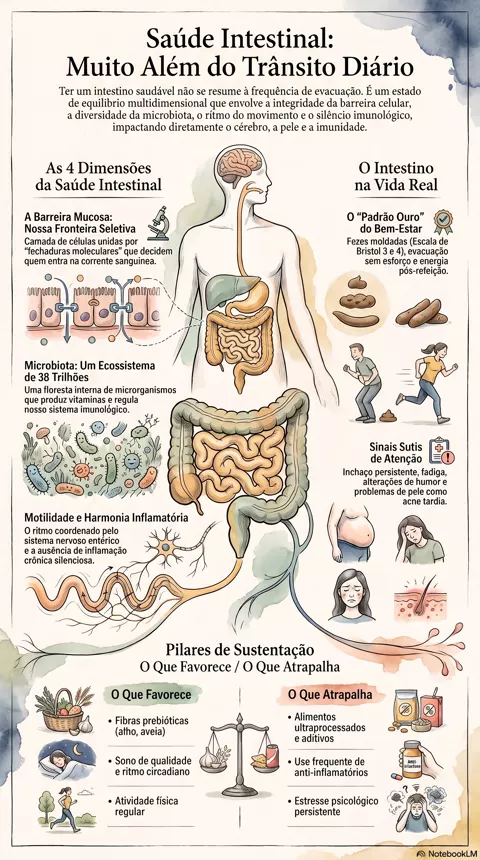 Infográfico — O que é ter um intestino saudável na prática