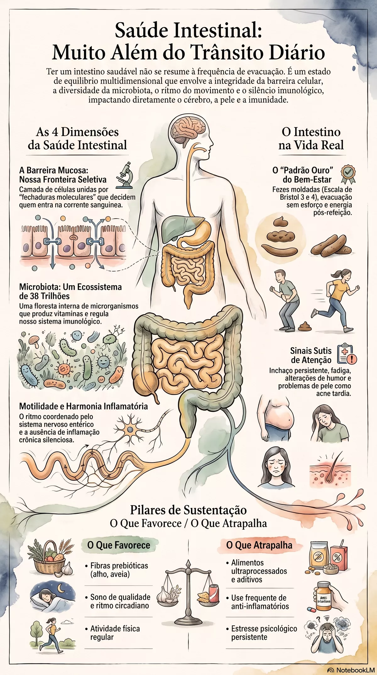Infográfico — O que é ter um intestino saudável na prática
