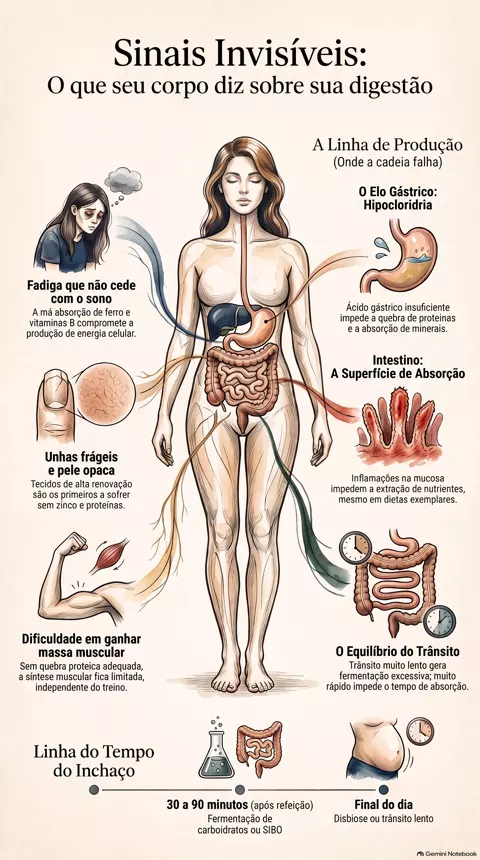 Infográfico — Sinais de que você pode não estar digerindo bem