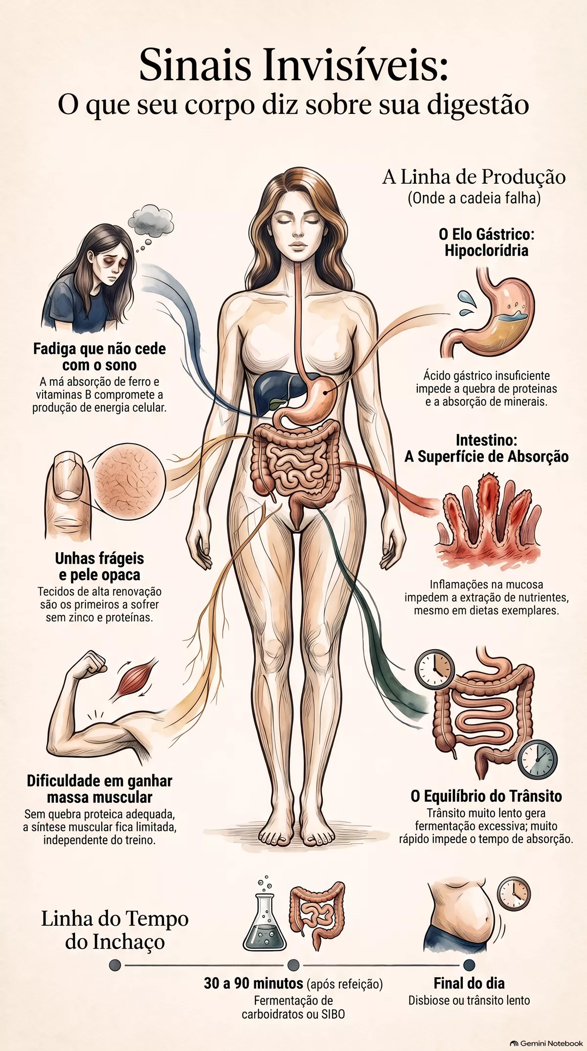 Infográfico — Sinais de que você pode não estar digerindo bem