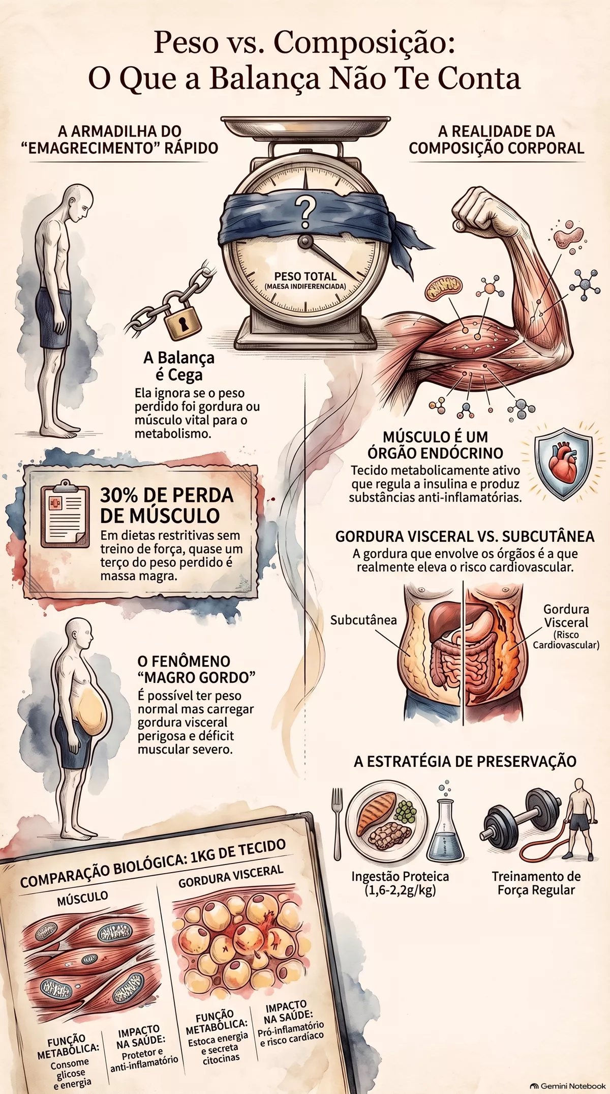 Infográfico — Emagrecer não é a mesma coisa que melhorar composição corporal