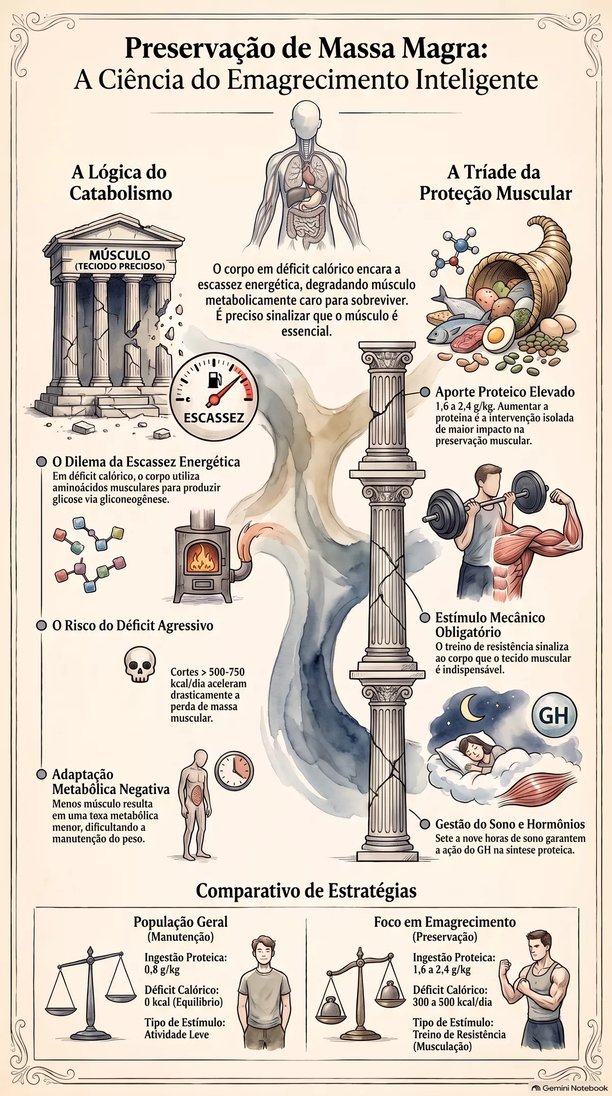 Infográfico — Como preservar massa magra em fases de emagrecimento