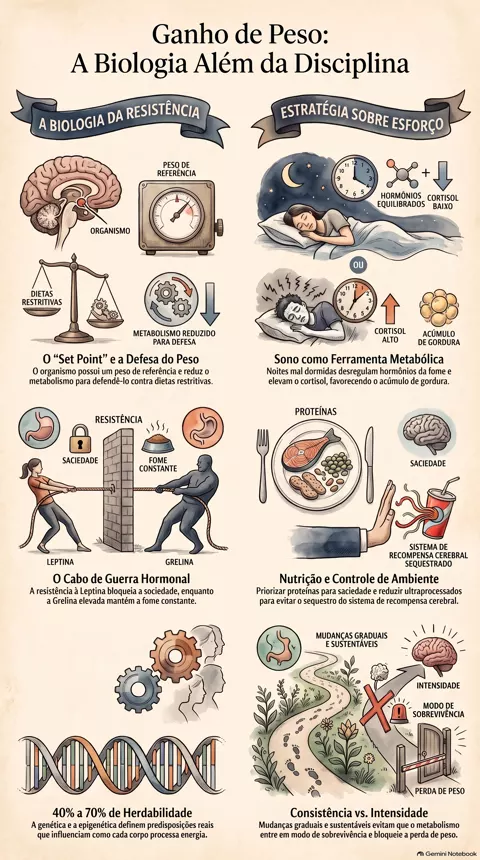 Infográfico — Ganho de peso: por que raramente é apenas falta de disciplina