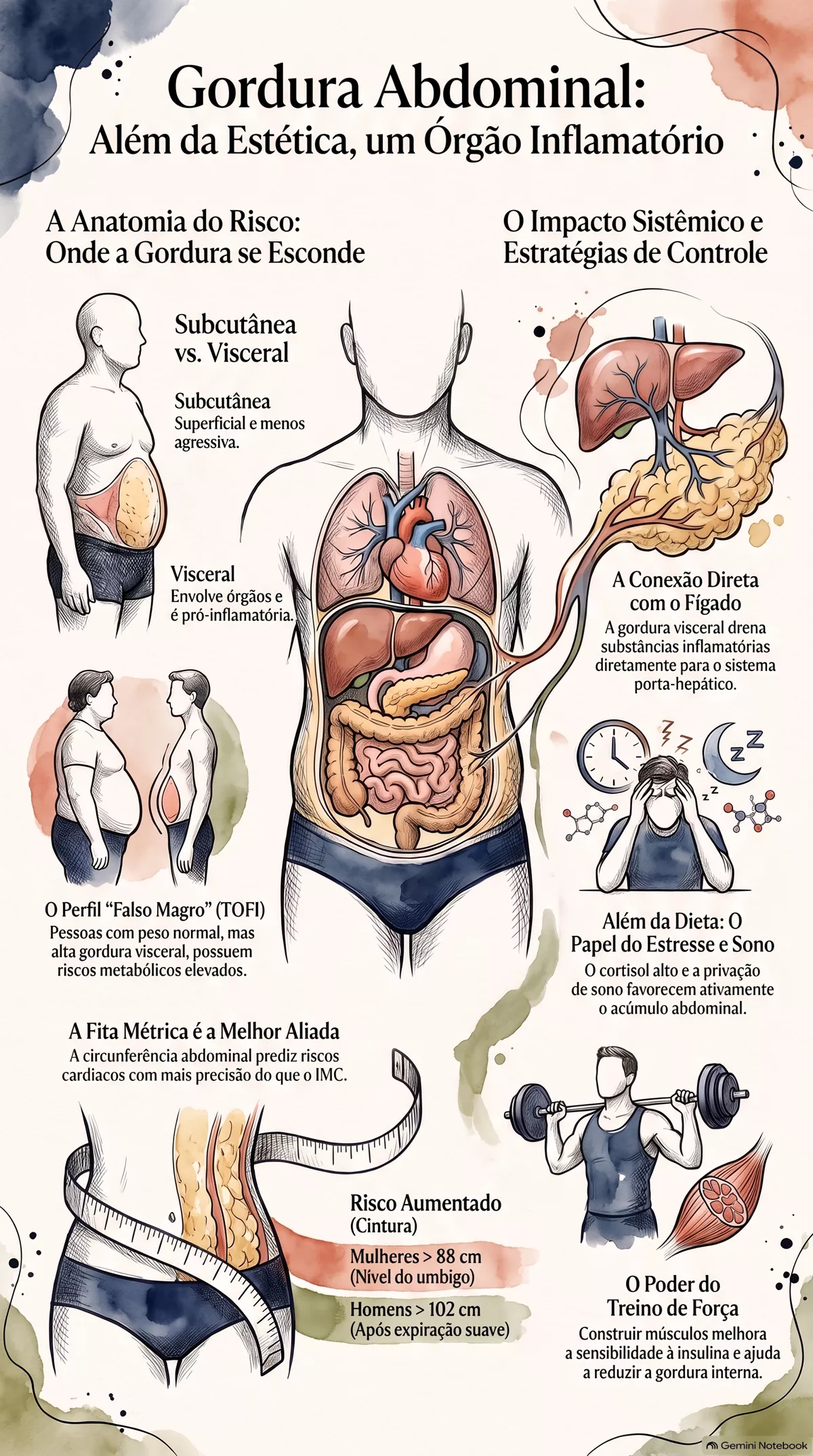 Infográfico — Gordura abdominal: por que ela merece tanta atenção