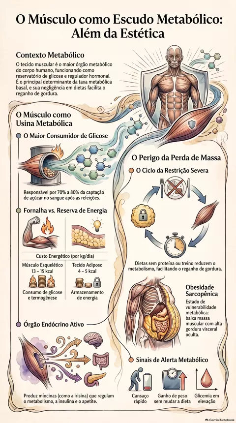 Infográfico — O papel do músculo na proteção contra ganho de gordura