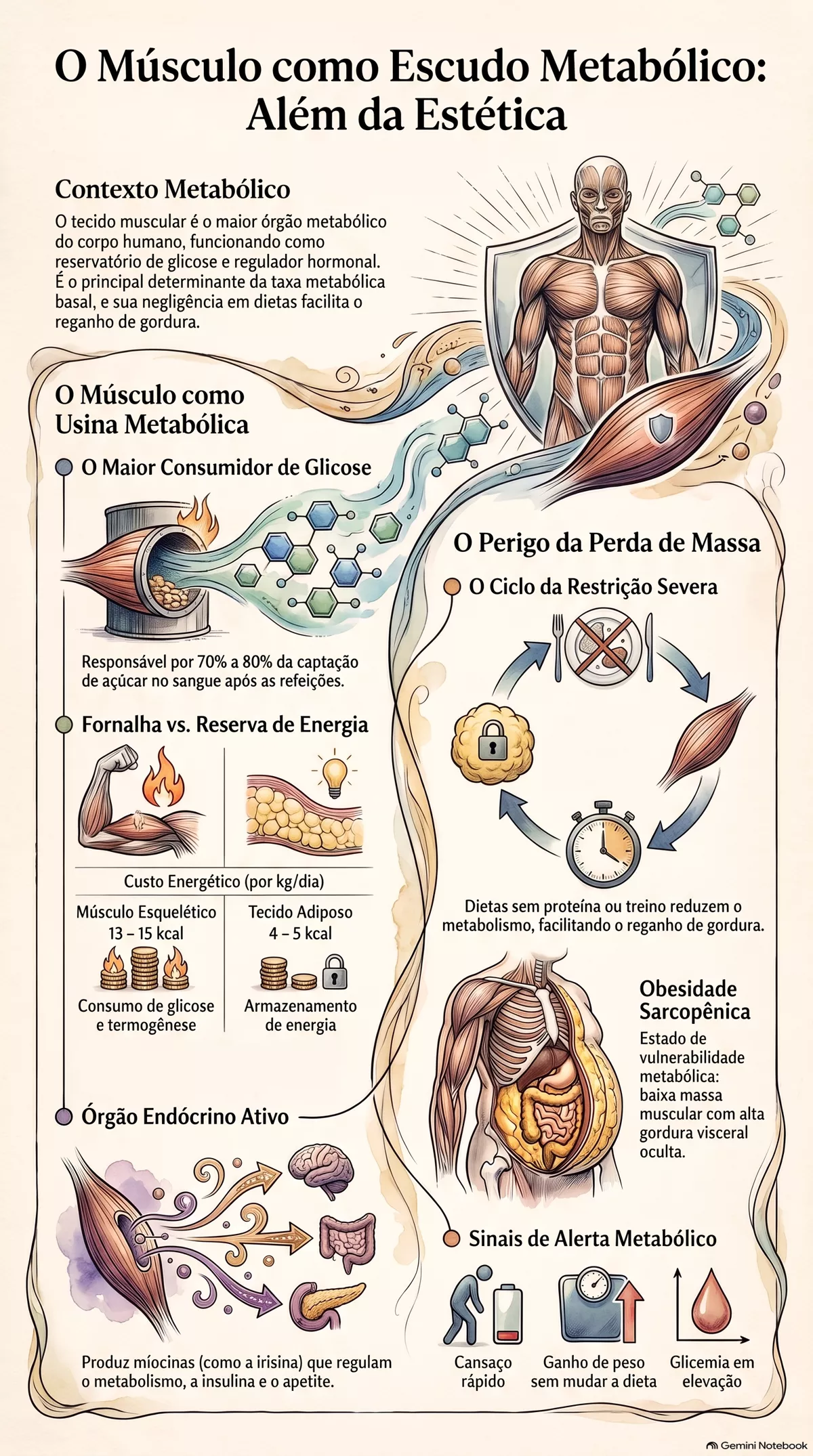 Infográfico — O papel do músculo na proteção contra ganho de gordura