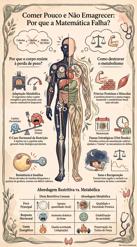 Infográfico — Comer pouco e não emagrecer: o que pode estar acontecendo