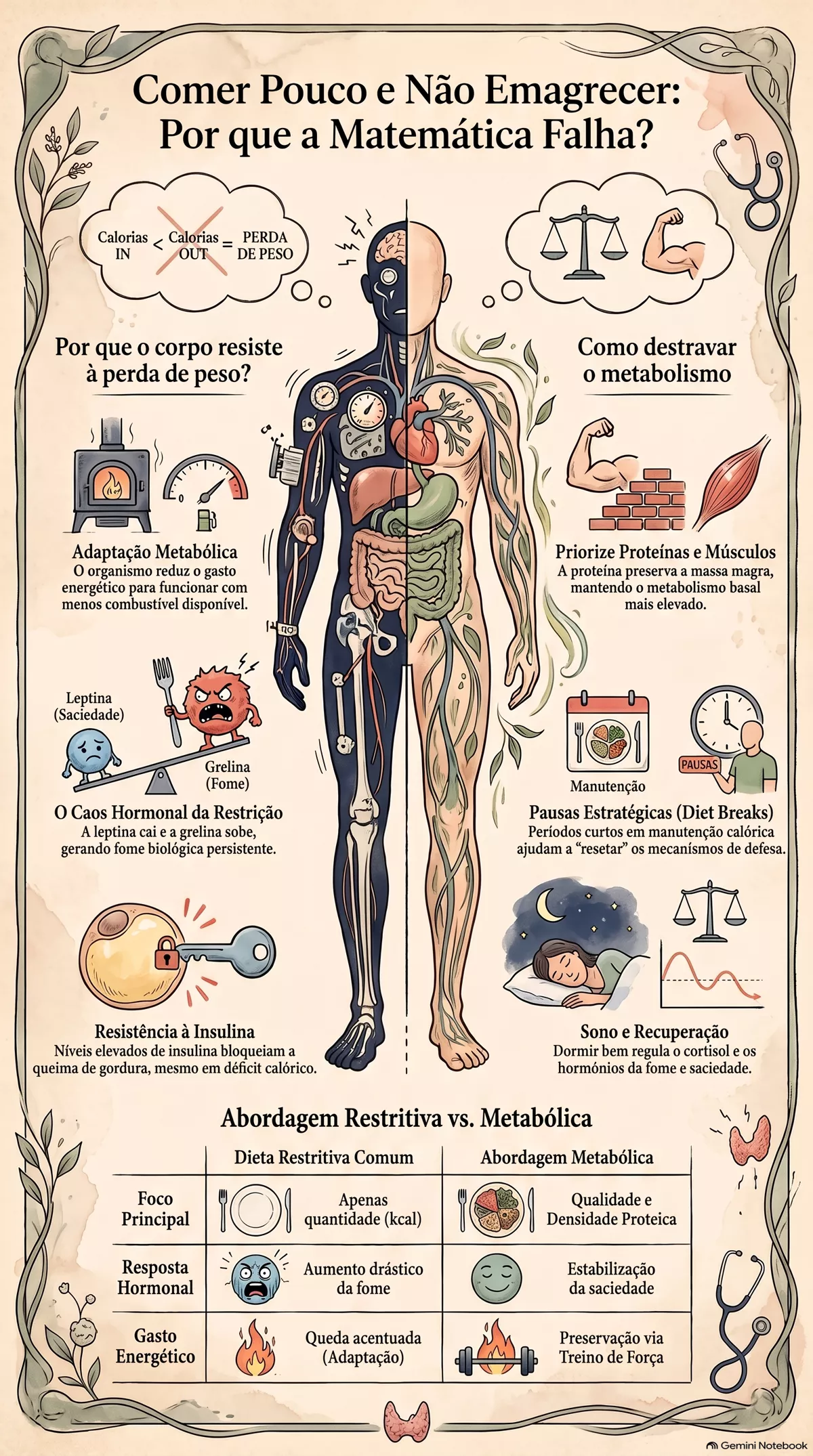 Infográfico — Comer pouco e não emagrecer: o que pode estar acontecendo